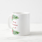 Mug Jolies branches de pin avec des baies rouges (Devant gauche)