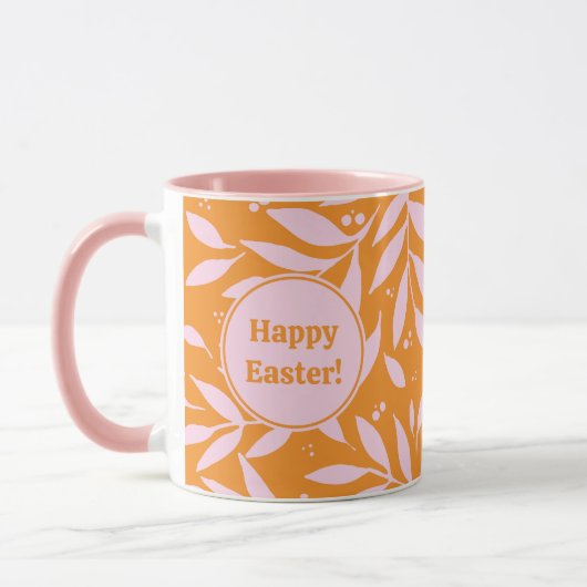 Mug Jolies branches pastel - orange et rose Pâques (Gauche)