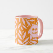 Mug Jolies branches pastel - orange et rose Pâques (Devant droit)