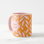 Mug Jolies branches pastel - orange et rose Pâques (Devant gauche)