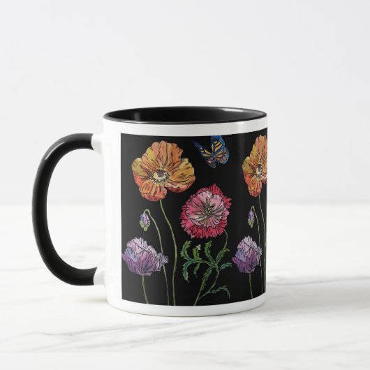 Mug Jolies chips sur la peinture d'aquarelle noire (Gauche)