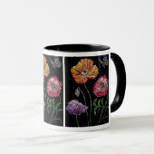 Mug Jolies chips sur la peinture d'aquarelle noire (Devant droit)