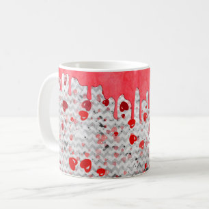 Mug Jolies Coeurs Rouges Romantiques Design qui Dégoul