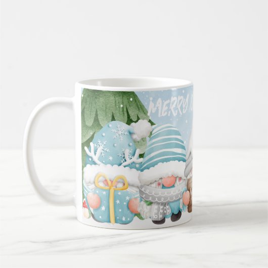 Mug Jolies elfes d'hiver de Noël et l'art des neiges (Gauche)
