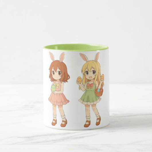 Mug Jolies filles lapins de Pâques d'anime (Centre)
