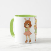 Mug Jolies filles lapins de Pâques d'anime (Devant gauche)