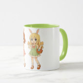 Mug Jolies filles lapins de Pâques d'anime (Devant droit)