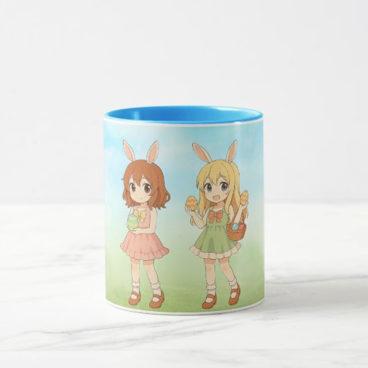 Mug Jolies filles lapins de Pâques d'anime (Centre)