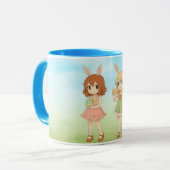 Mug Jolies filles lapins de Pâques d'anime (Devant gauche)