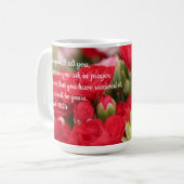 Mug Jolies fleurs, avec vers de Marc 11:24 (Devant gauche)