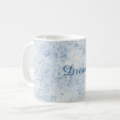 Mug Jolies Fleurs Blanches Bleues (Devant gauche)