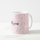 Mug Jolies Fleurs Blanches Roses (Devant droit)