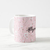 Mug Jolies Fleurs Blanches Roses (Devant gauche)