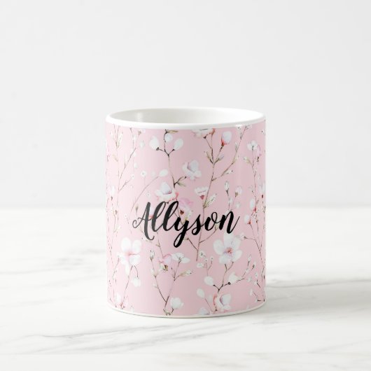 Mug Jolies Fleurs Blanches Roses (Centre)