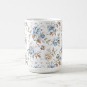 Mug Jolies Fleurs Bleues Crème Marron Brun (Centre)