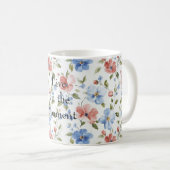 Mug Jolies Fleurs Bleues Rouges (Devant droit)