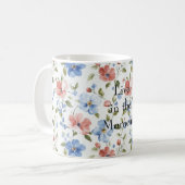 Mug Jolies Fleurs Bleues Rouges (Devant gauche)