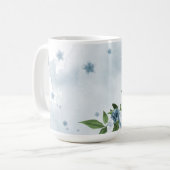 Mug jolies fleurs bleues verdure (Devant gauche)