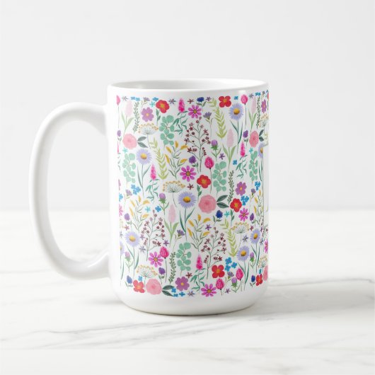 Mug Jolies fleurs d'aquarelle botanique (Gauche)