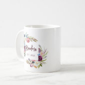 Mug Jolies Fleurs De Boho Rose | Grand-mère (Devant gauche)