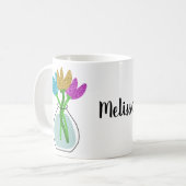 Mug Jolies fleurs de Parties scintillant personnalisée (Devant gauche)