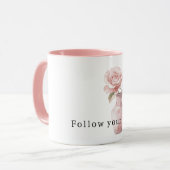 Mug Jolies fleurs de rose roses dans un vase (Devant gauche)