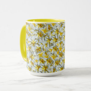 Mug Jolies Fleurs Frangipani Jaunes Et Blanches,