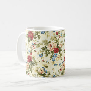 Mug Jolies fleurs romantiques de printemps rouge pour