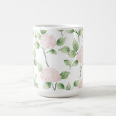 Mug Jolies Fleurs Roses Feuilles Vertes (Centre)