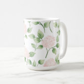 Mug Jolies Fleurs Roses Feuilles Vertes (Devant droit)