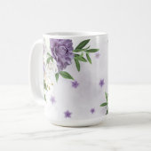 Mug Jolies fleurs violettes verdure (Devant gauche)