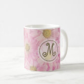 Mug Jolies marguerites rose pâle mignon initial person (Devant droit)