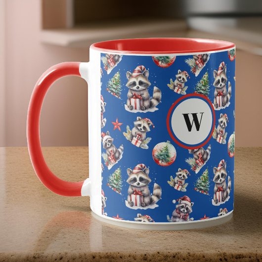 Mug Jolies Raccoons de Noël avec cadeaux Snowglobe Tre