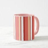 Mug Jolies rayures blanches roses (Devant droit)