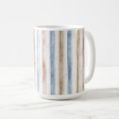 Mug Jolies Rayures Bleues Crème Beige (Devant droit)