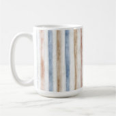 Mug Jolies Rayures Bleues Crème Beige (Gauche)