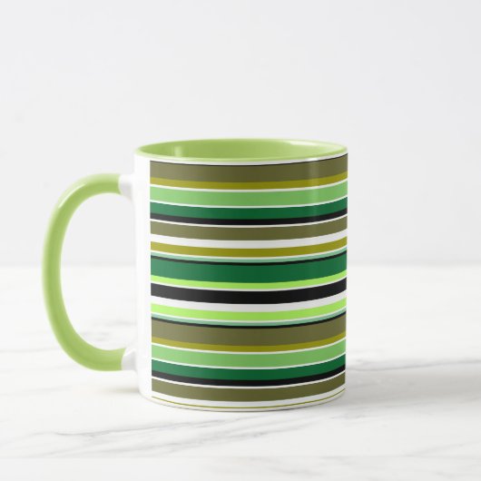 Mug Jolies rayures vertes et blanches (Gauche)