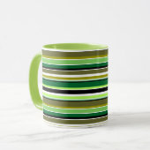 Mug Jolies rayures vertes et blanches (Devant gauche)