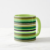 Mug Jolies rayures vertes et blanches (Devant droit)