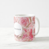 Mug Jolies Roses Fleurs Rose Blush (Devant droit)
