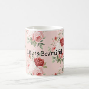 Mug Jolies Roses Roses Fleurs Rose Blanc Rouge Floral