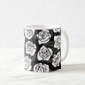 Mug Jolies roses Vintages en noir et blanc (Devant droit)