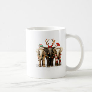Mug Jolies Trois Éléphants Lumières de Noël Joyeux Cla
