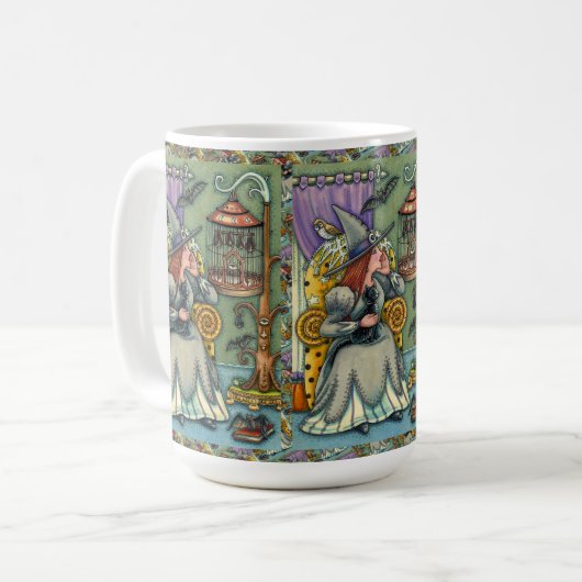 MUG JOLIMENT WITCH, CHAT & SES ANIMAUX, CAGE DE MAIN,  (Devant gauche)