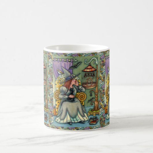 MUG JOLIMENT WITCH, CHAT & SES ANIMAUX, CAGE DE MAIN,  (Centre)
