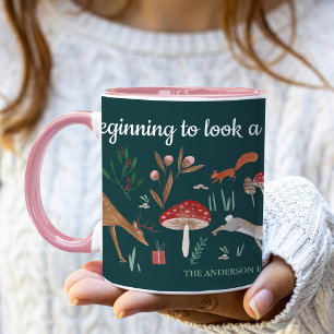 Mug Jolis animaux de la forêt verte pour Noël 