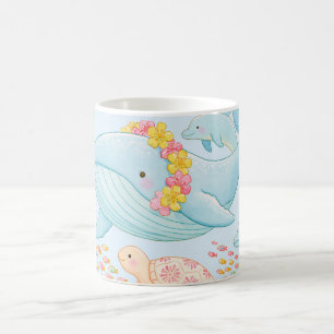 Mug Jolis Animaux Sous-Marins Océan Animaux Aquarelle