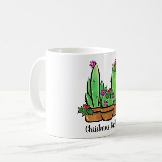 Mug Jolis cactus de Noël Cactus cactées succulentes  (Devant gauche)