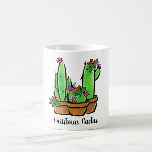 Mug Jolis cactus de Noël Cactus cactées succulentes (Centre)