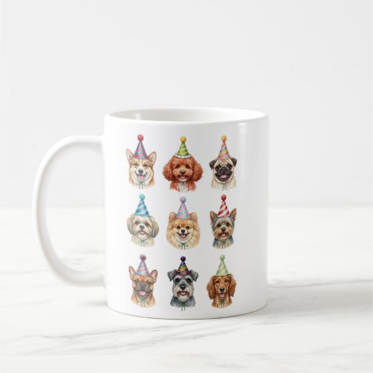 Mug Jolis chiens de compagnie Drôles Cadeau d'annivers (Gauche)